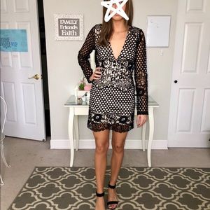 Tobi Black and Nude Lace Dress